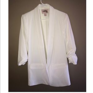 Forever 21 White scrunch cuff blazer